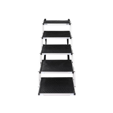 PaWz 5 Steps Dog Ramp Adjustable Height Stair Car Dog Folding Portable Aluminium PaWz